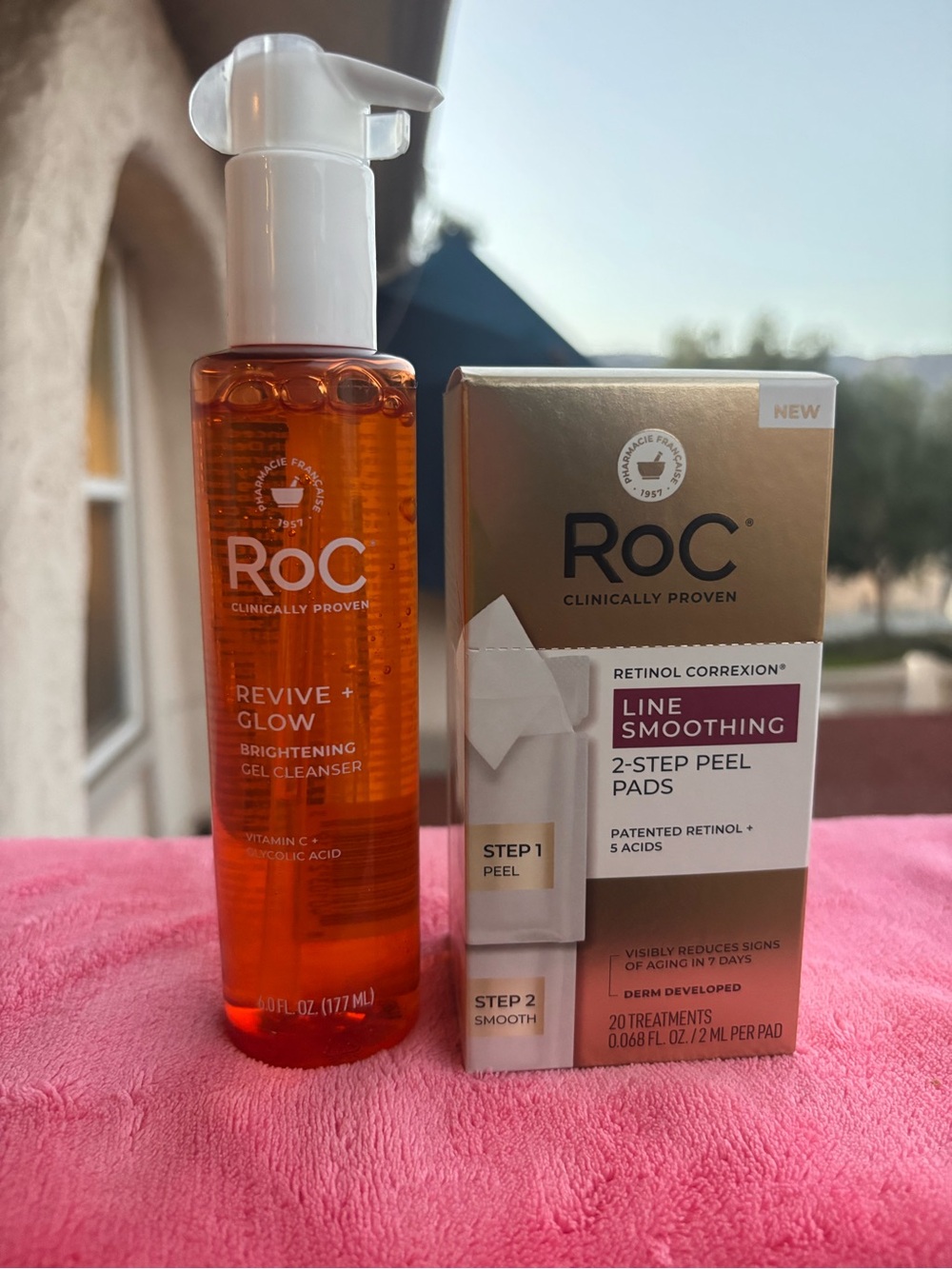 RoC Retinol Correxion Peel Pads + Revive Glow Gel Cleanser Skincare Set